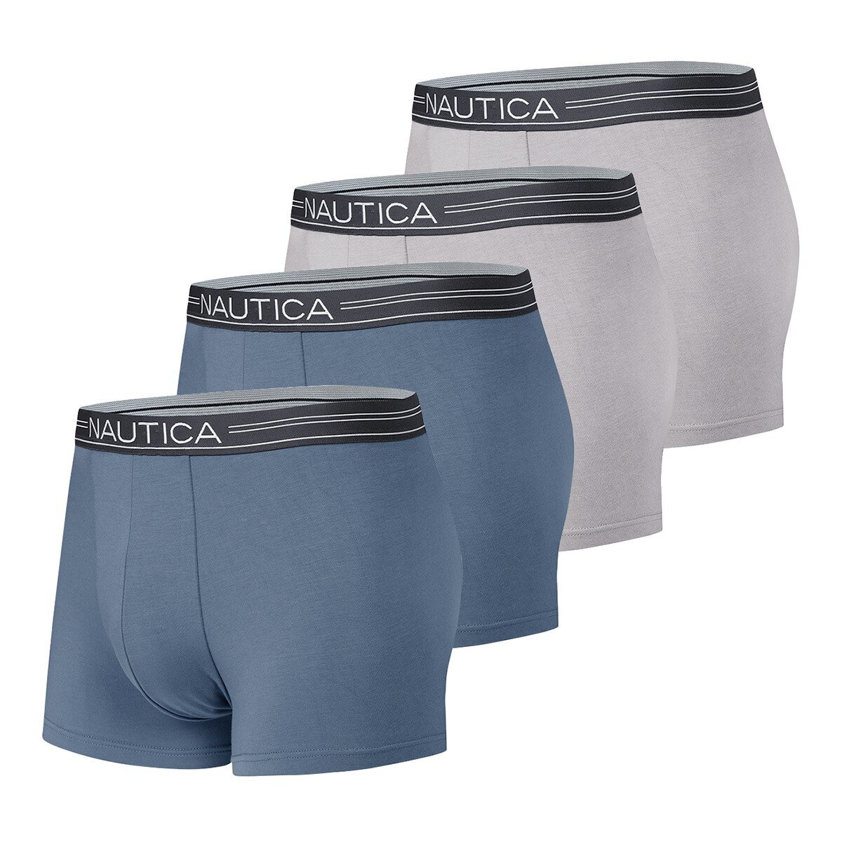 Nautica 男莫代爾平口褲四入組 S