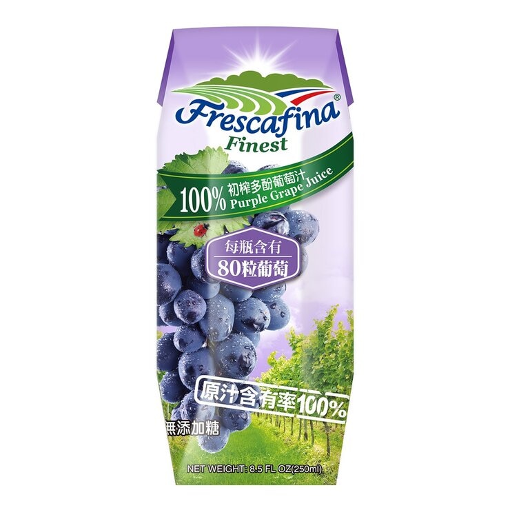 嘉紛娜 100% 初榨多酚葡萄汁 250毫升 X 24入