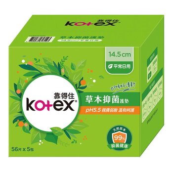 靠得住 14.5公分 草本抑菌護墊 56片 X 5入 靠得住 14.5公分 草本抑菌護墊 56片 X 5入