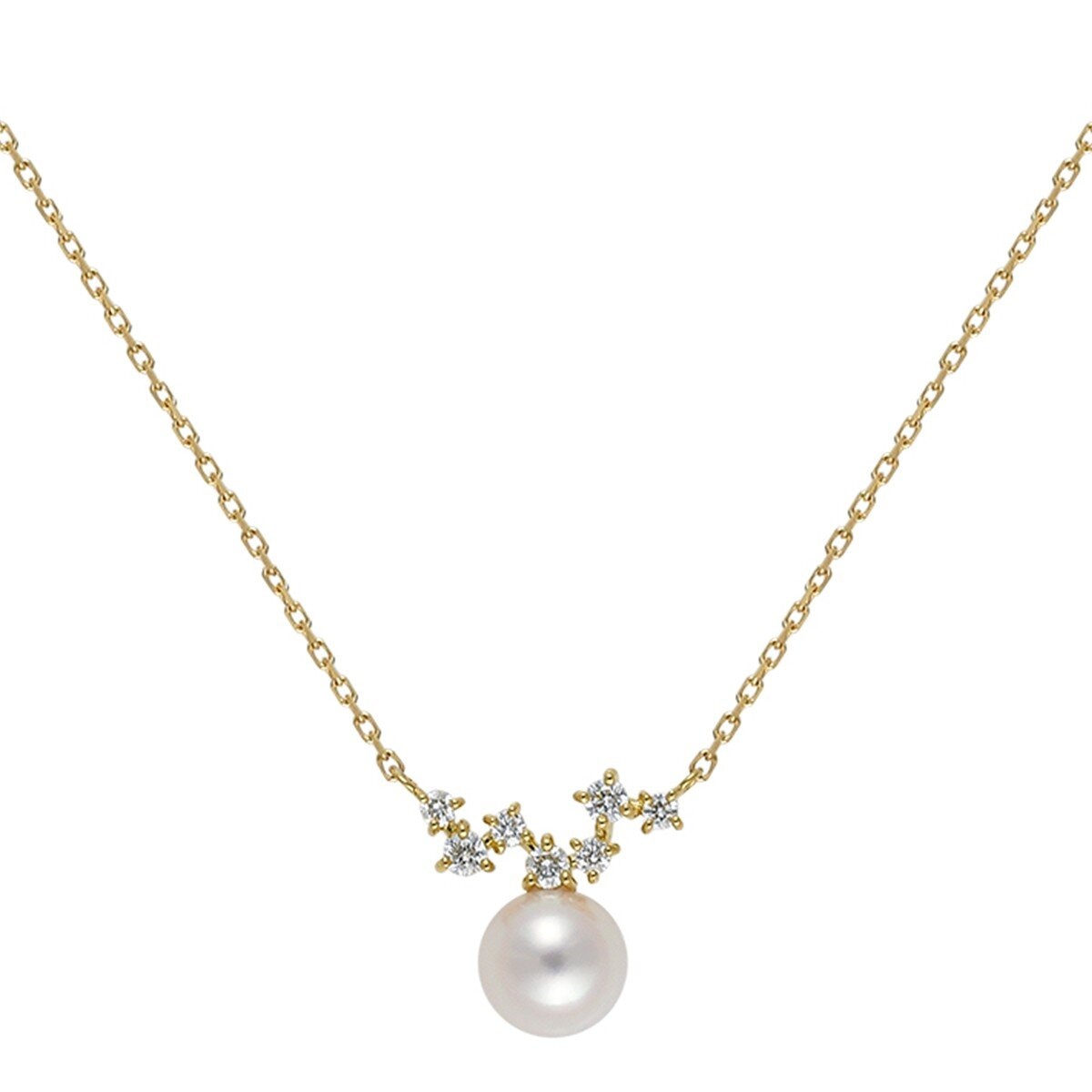 Tokyo Pearl 0.09克拉 18K黃K金 5.5公釐 - 6.0公釐 南海白珍珠項鍊