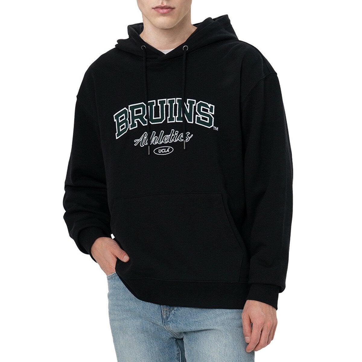 UCLA 男Logo長袖連帽上衣 黑