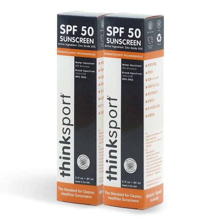Thinksport 新寶貝 純物理防曬霜 SPF 50 (運動款) 89毫升 X 2入