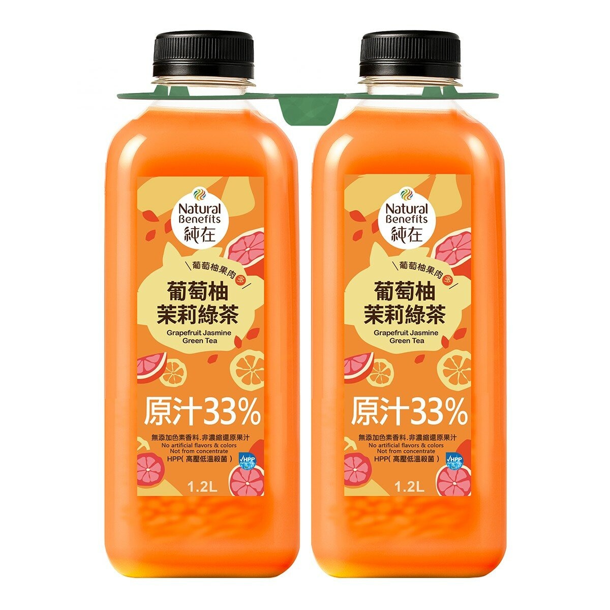 純在 葡萄柚茉莉綠 1.2公升 X 2入