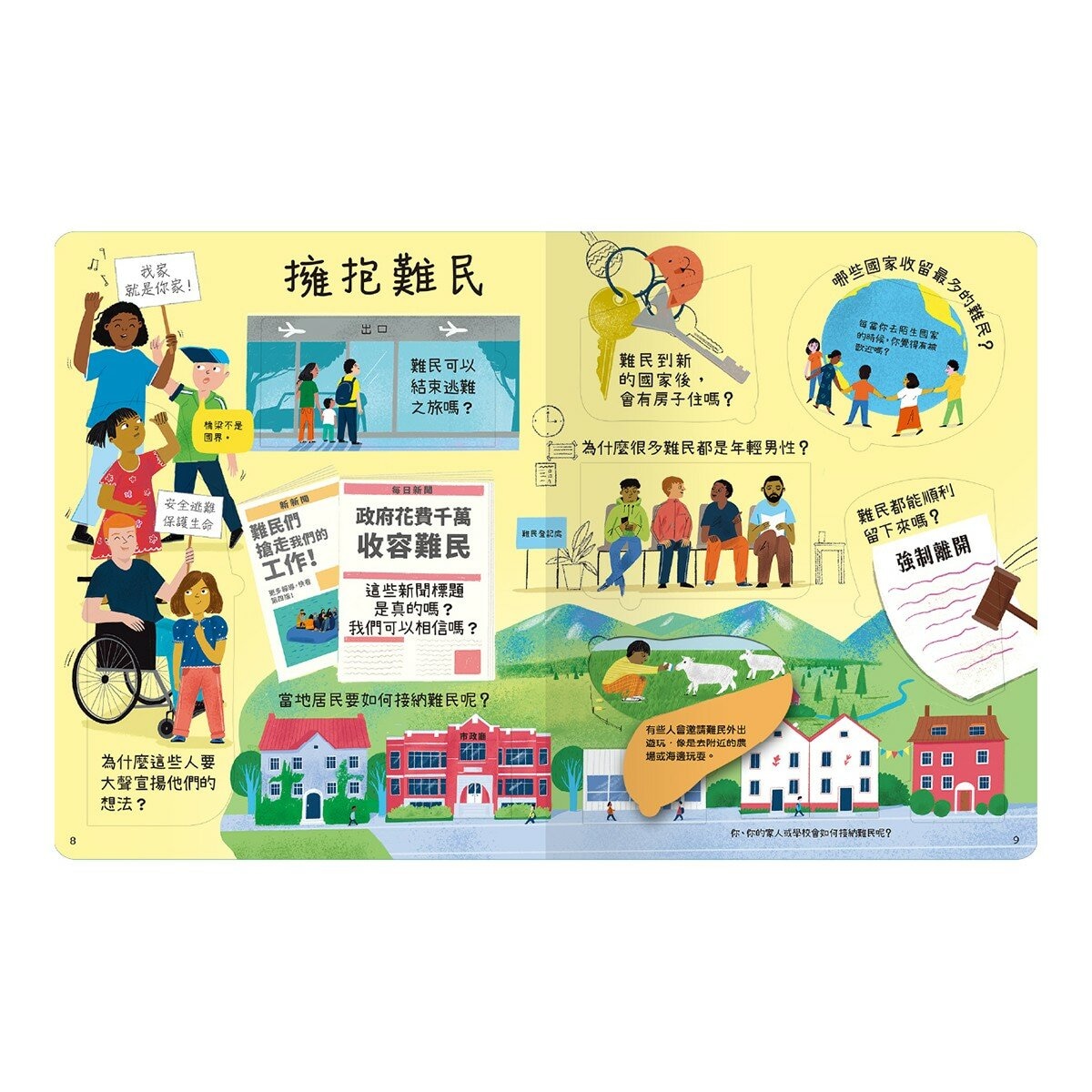《想問什麼翻翻書》主題探索套書 A:感受與人文篇(共5冊):關於感覺你想知道什麼？+關於難民你想知道什麼？+關於藝術你想知道什麼？+關於家你想知道什麼？+關於音樂你想知道什麼？
