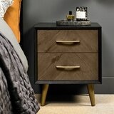Bentley Designs Sienna Fumed 橡木 雙層抽屜床頭櫃