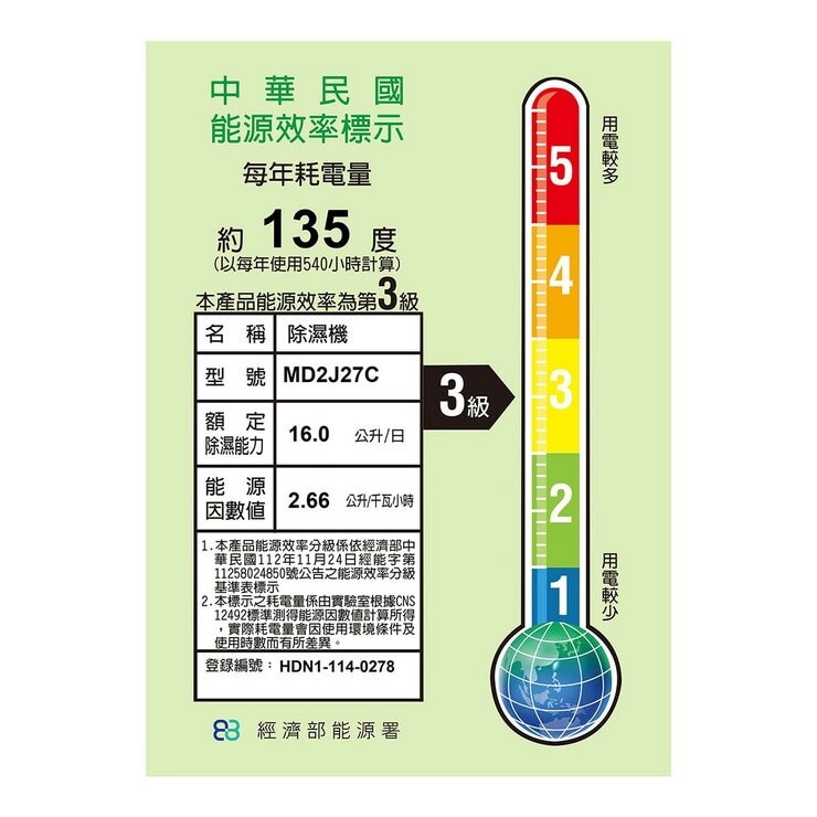 艾美特 16公升負離子除濕機 MD2J27C