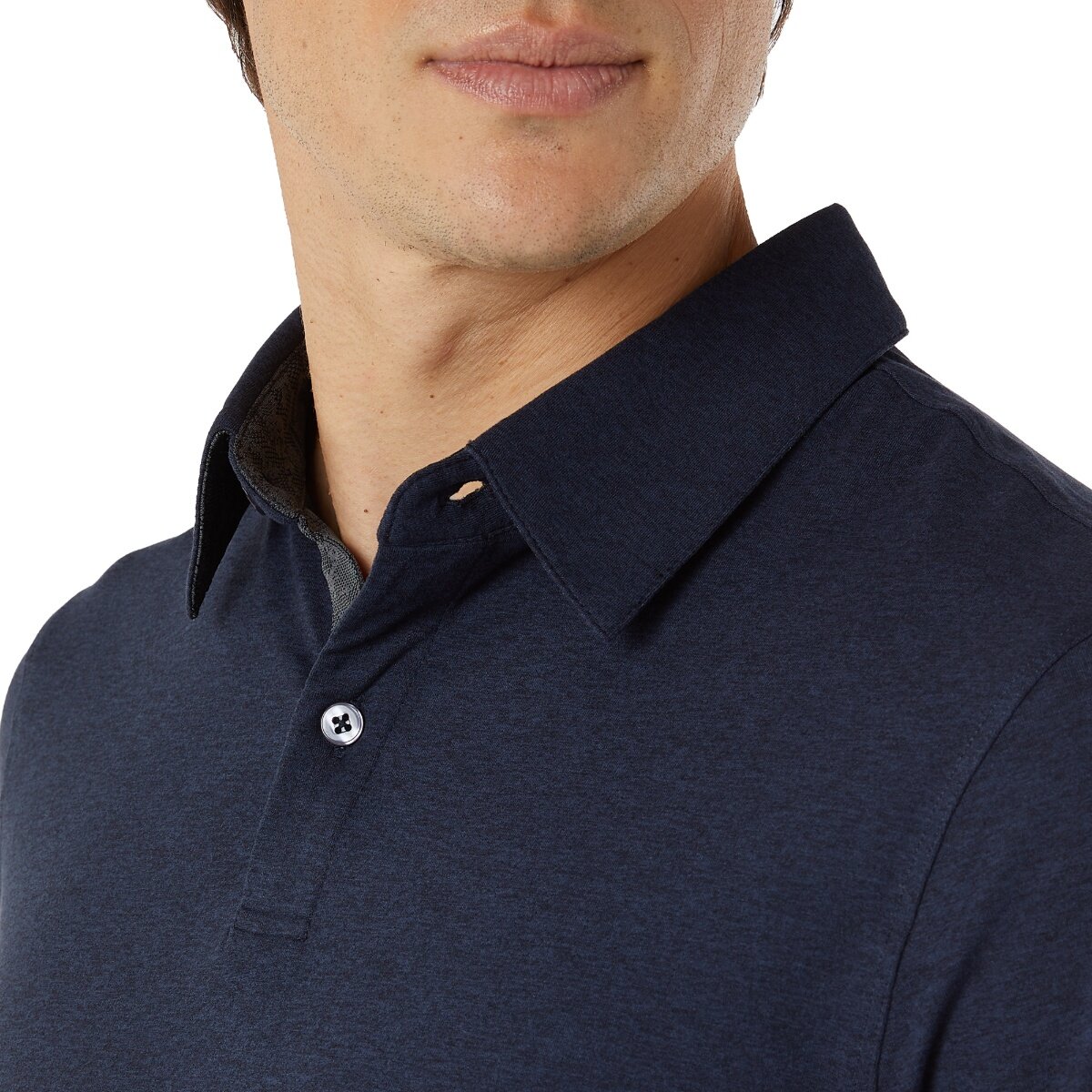 32 Degrees 男士彈性短袖Polo衫 深藍