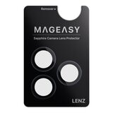 MAGEASY Bright M 不發黃軍規磁吸透明殼 iPhone 17 Pro Max(白磁圈) + 鏡頭保護貼Lenz(午夜) + Vetro 9H 鋼化玻璃保護膜