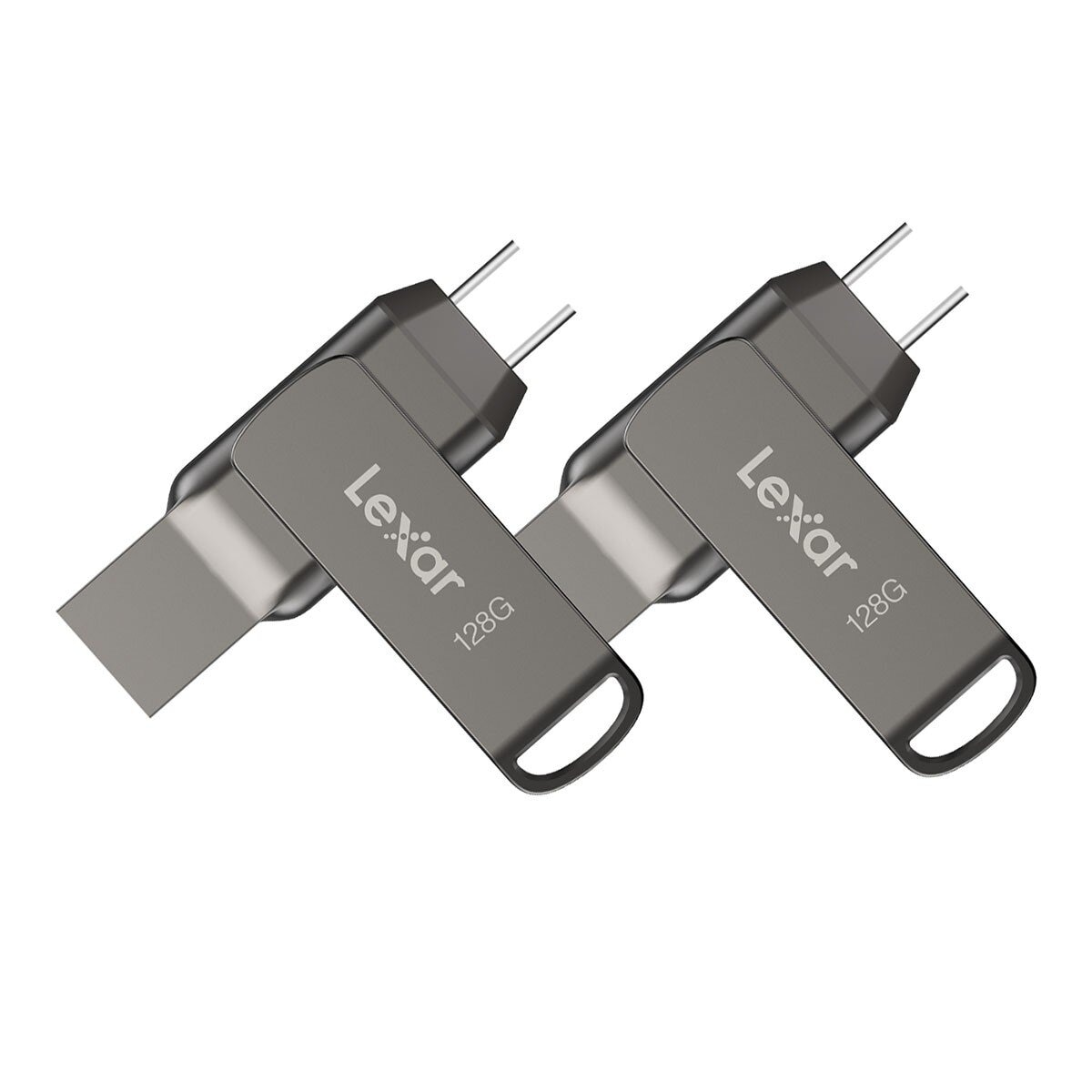 Lexar 雷克沙 JumpDrive Dual Drive D400 USB 3.1 Type-C / Type-A 128GB 雙接口隨身碟 2入組