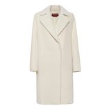 Max Mara Studio 女混羊駝毛長版大衣 白色