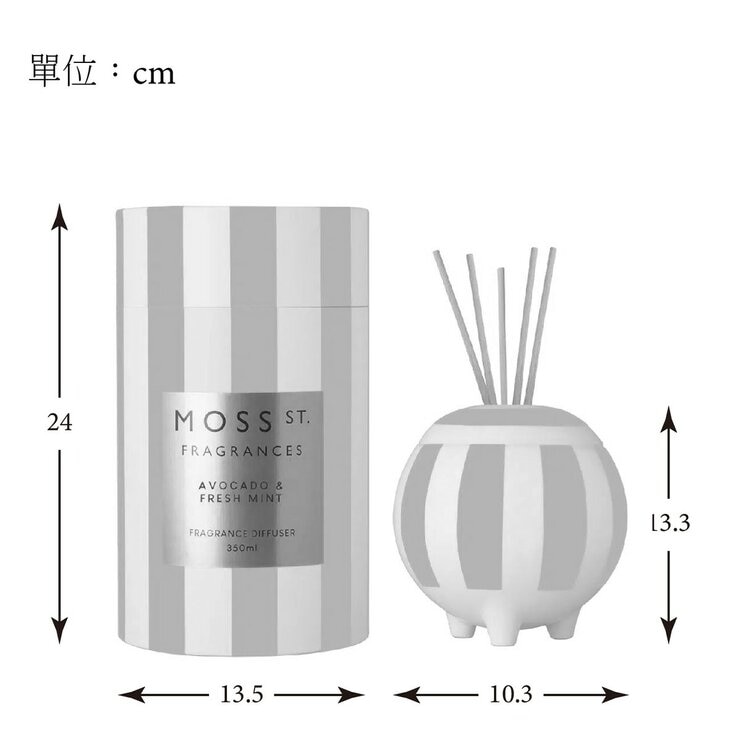 MOSS ST. FRAGRANCES 大陶瓷擴香 350毫升 酪梨與新鮮薄荷