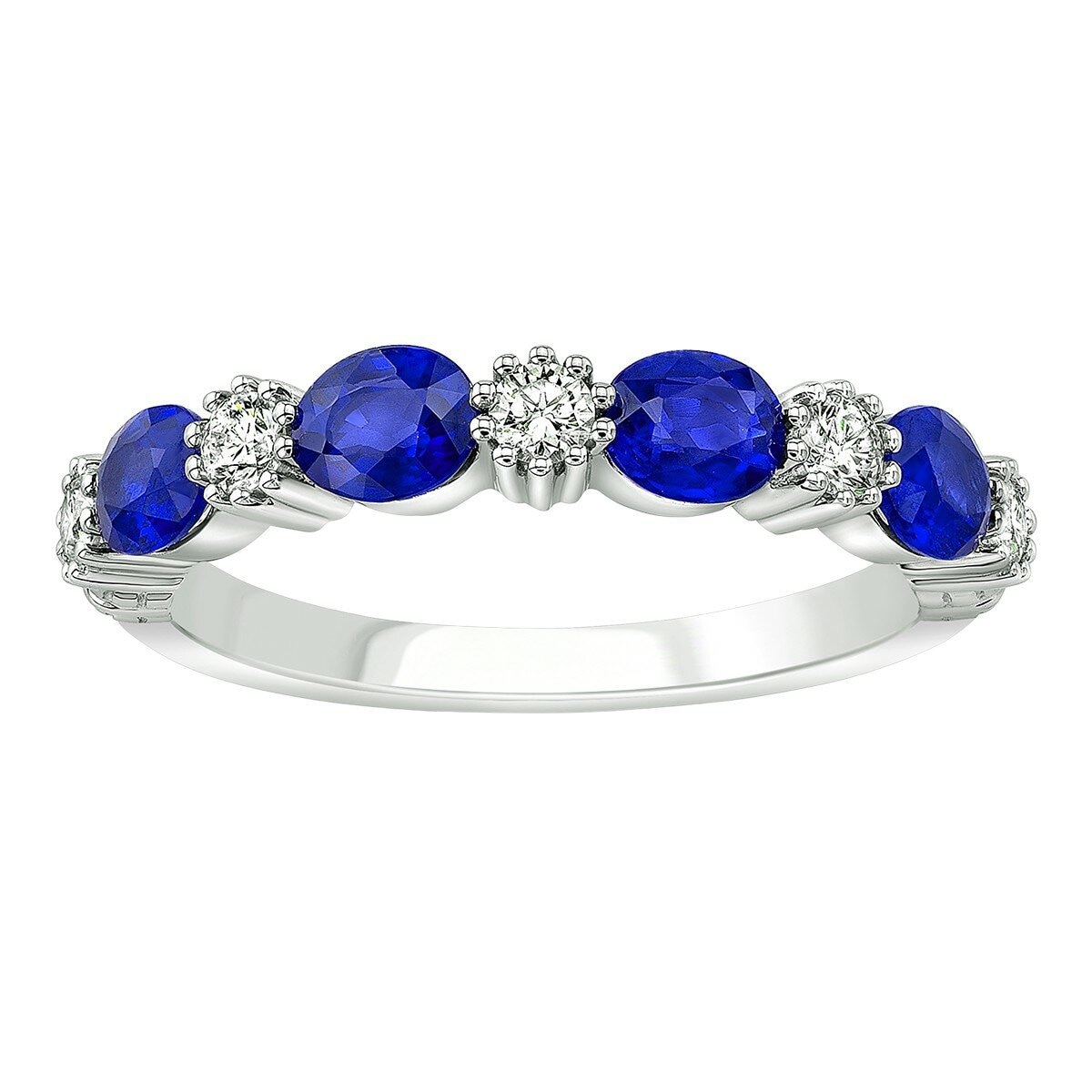 0.25克拉 18K白K金 圓形藍寶石鑽石戒指 VS2/I 0.25克拉 18K白K金 圓形藍寶石鑽石戒指 VS2/I