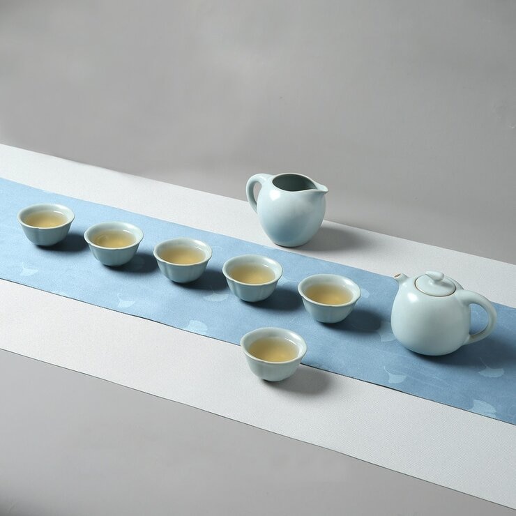 陸寶 汝窯錦珠壺茶組 9件組