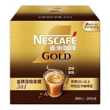 雀巢 金牌深焙拿鐵三合一 20公克 X 100入