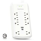 CyberPower 防突波 8 插座 2 USB 充電延長線