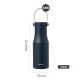 LocknLock 都會不鏽鋼提帶保冷保溫瓶 470毫升 X 2件組 象牙白 + 海軍藍