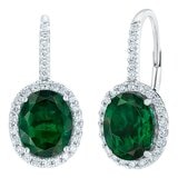 0.50克拉 綠寶石圓形鑽石耳環 VS2/I 0.50克拉 綠寶石圓形鑽石耳環 VS2/I