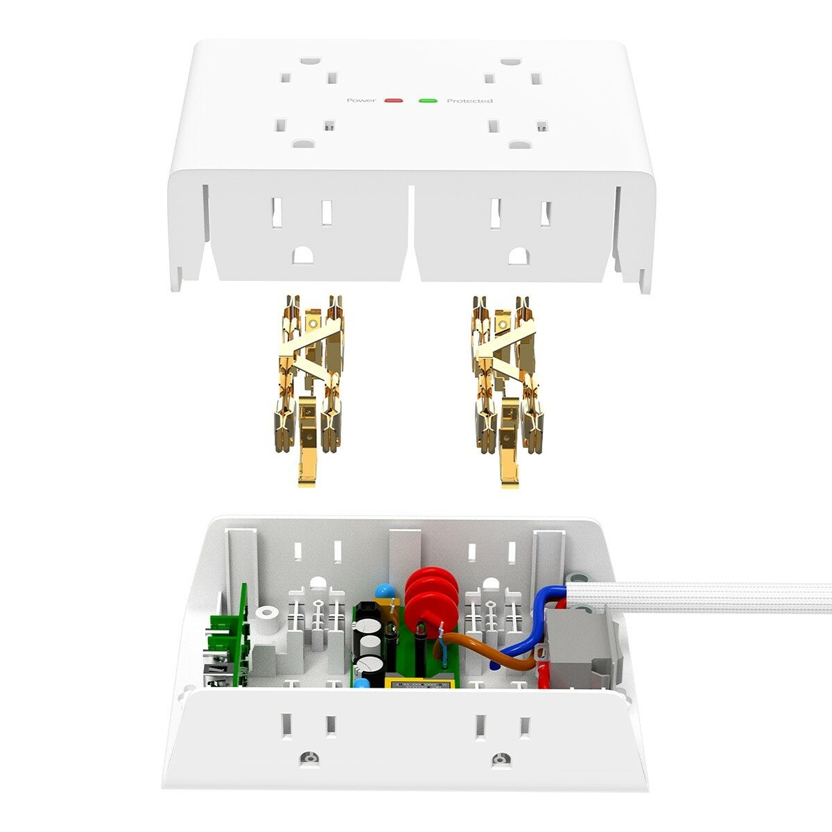 Huntkey 四面插孔延長線 含USB-A X 2 + USB-C X 2