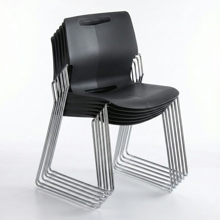 Musical Chairs Cache 可堆疊辦公椅 黑