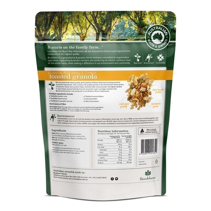 Brookfarm 澳洲蜂蜜椰香燕麥片 1公斤