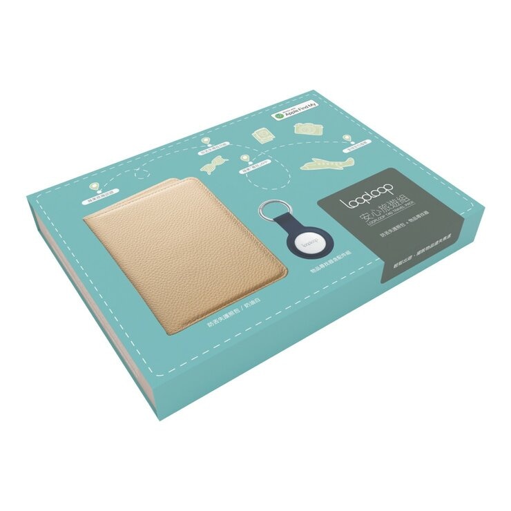 Looploop Tag 全球定位 安心旅行組 防丟失護照包 X 1入 + 物品尋找器 X 1入