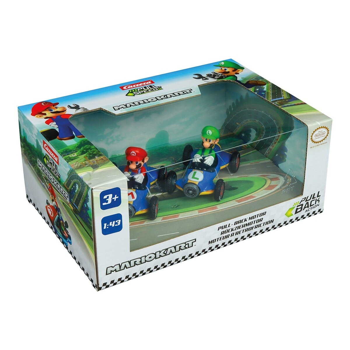 Carrera Mario Kart 1:43 馬赫8迴力車 2入組 / 3歲以上