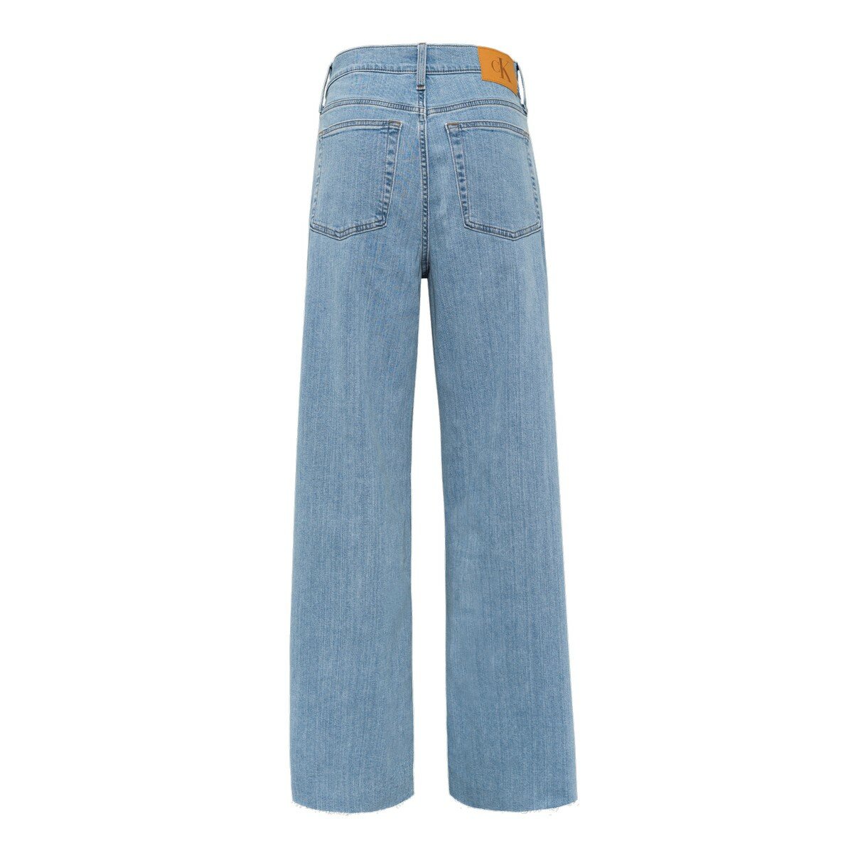 Calvin Klein Jeans 女高腰寬管牛仔長褲 淺藍