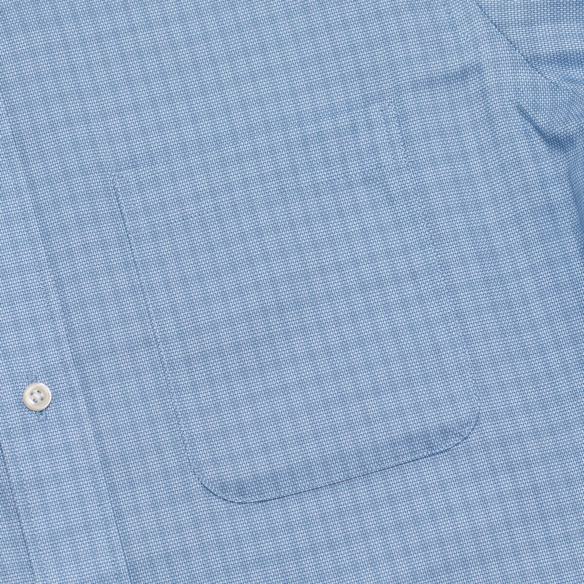 Kirkland Signature 科克蘭 男長袖鈕扣領印花襯衫 藍色格紋 領圍 17吋 X 袖長 32/33吋