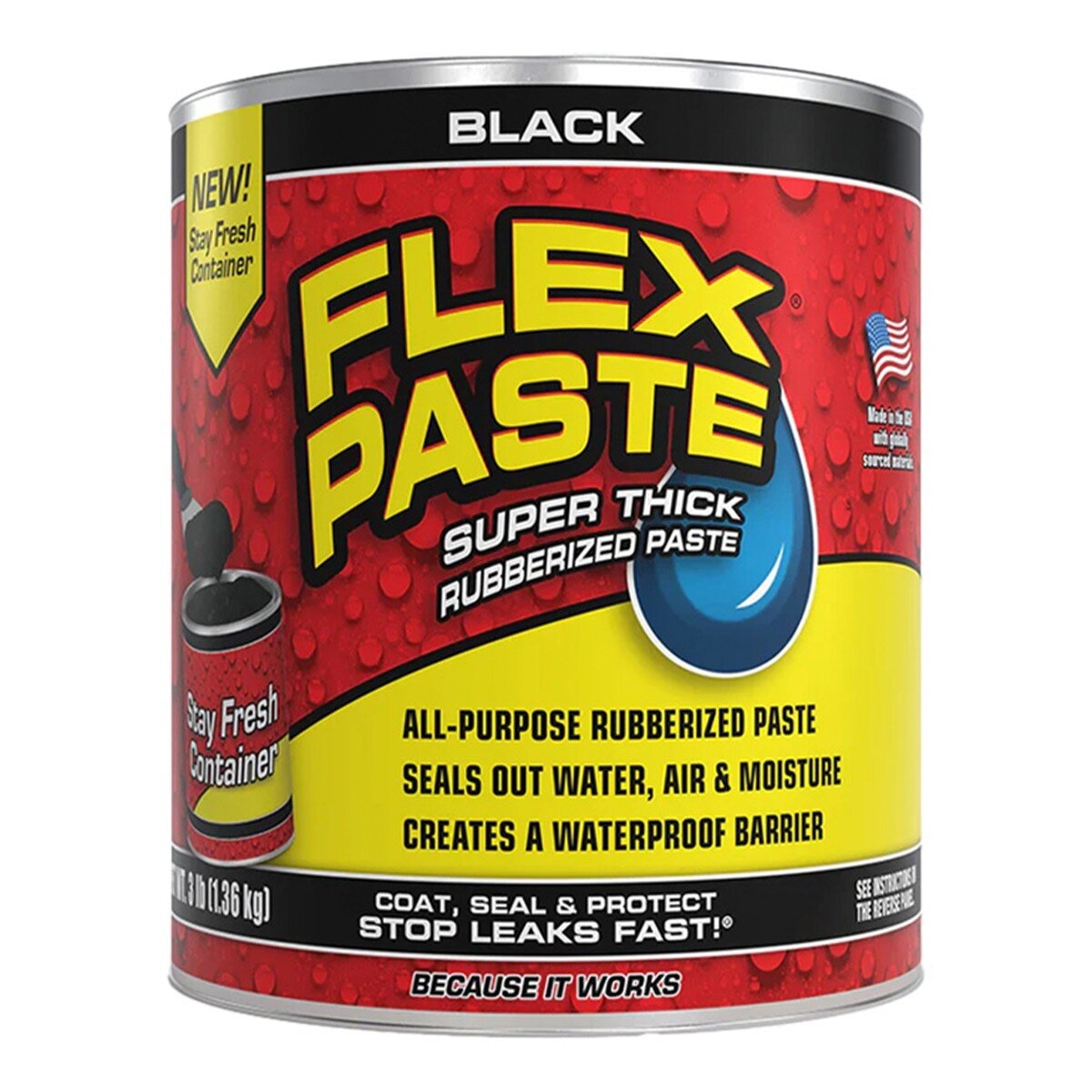 FLEX PASTE 飛速填縫補洞膏 1.36公斤 單罐 黑色