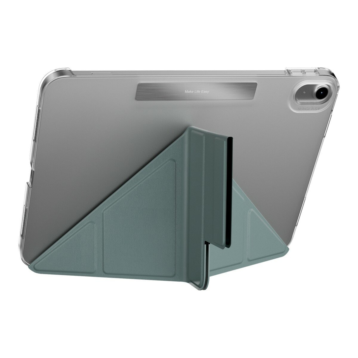 MAGEASY Facet 全方位支架透明背蓋保護套 for 2022 iPad 10 & 2025 iPad A16 深水青