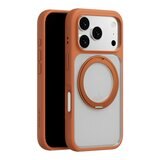 MAGEASY MagStand 360 M 磁吸旋轉支架防摔手機殼 iPhone 17 Pro(珊瑚) + 鏡頭保護貼Lenz(炫彩) + Vetro 9H 鋼化玻璃保護膜