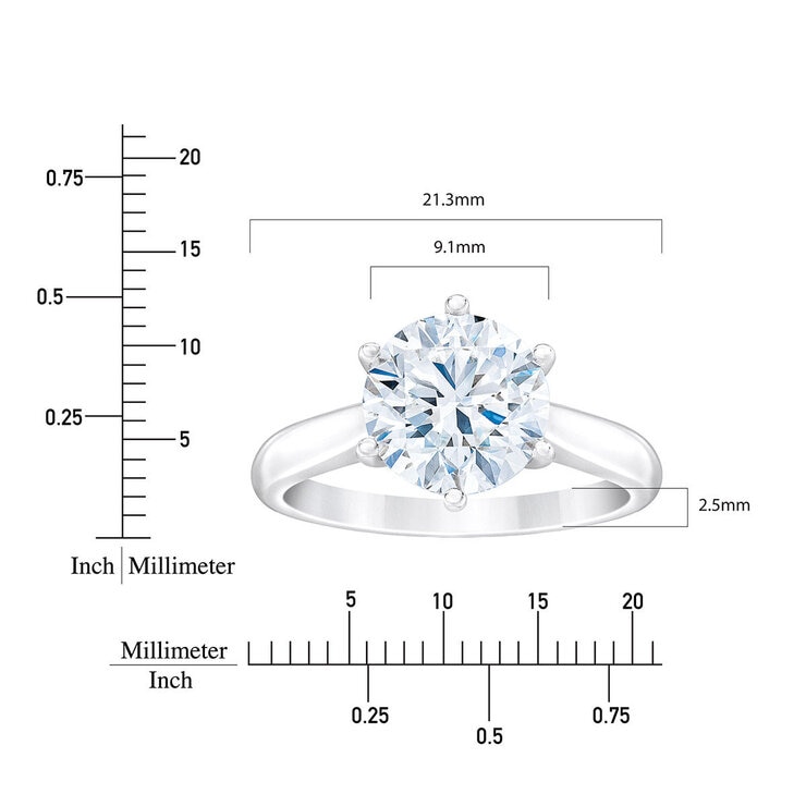3.01克拉 鉑金 圓形鑽石戒指 VVS1/G