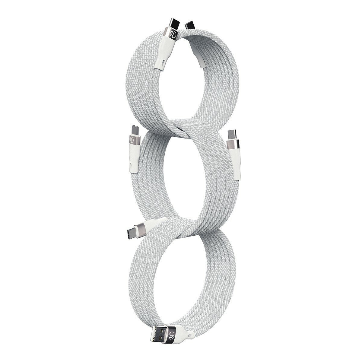 Looploop 第五代磁吸式 USB 充電傳輸線 3入組 極光白 Looploop 第五代磁吸式 USB 充電傳輸線 3入組 極光白