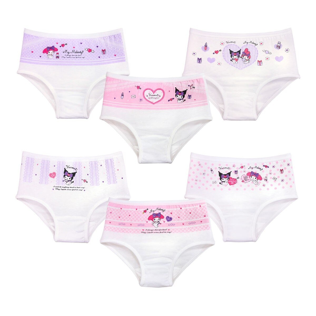 女童卡通圖案純棉內褲 6件入 M