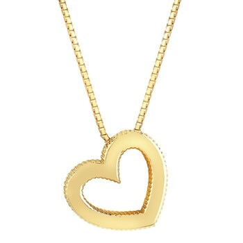 14K黃K金心型項鍊