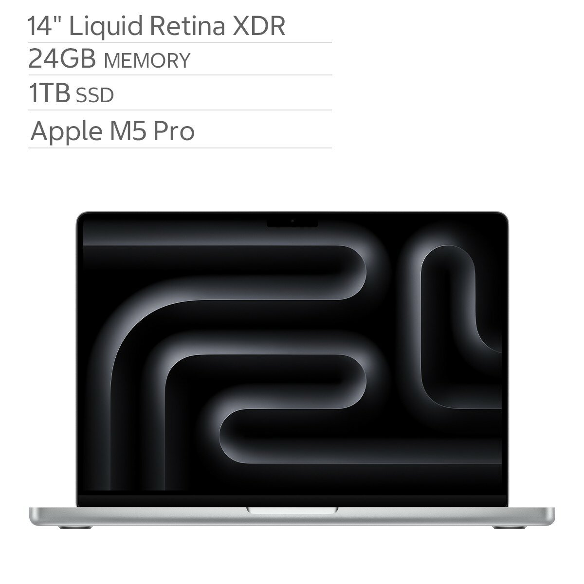 Apple MacBook Pro 14吋 搭配 M5 Pro晶片 15核心CPU 16核心GPU 24GB 1TB SSD 銀色