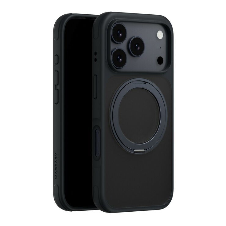 MAGEASY MagStand 360 M 磁吸旋轉支架防摔手機殼 iPhone 17 Pro + 鏡頭保護貼Lenz+ Vetro 9H 鋼化玻璃保護膜