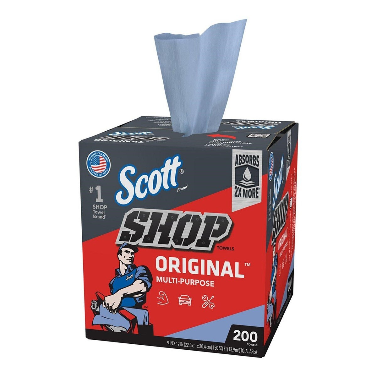 Scott 強韌萬用紙抹布 盒裝200抽