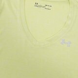 Under Armour 女V領短袖上衣 淺黃 M
