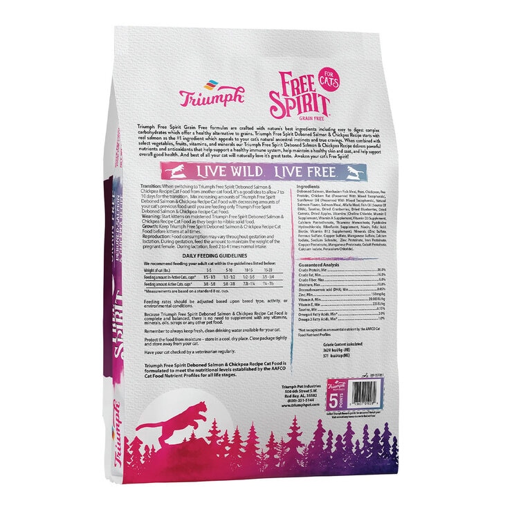 Triumph Free Spirit Grain Free Salmon Recipe Cat Food 4.98 kg