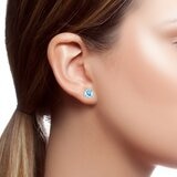 14K白K金 海藍寶石耳環 14K白K金 海藍寶石耳環