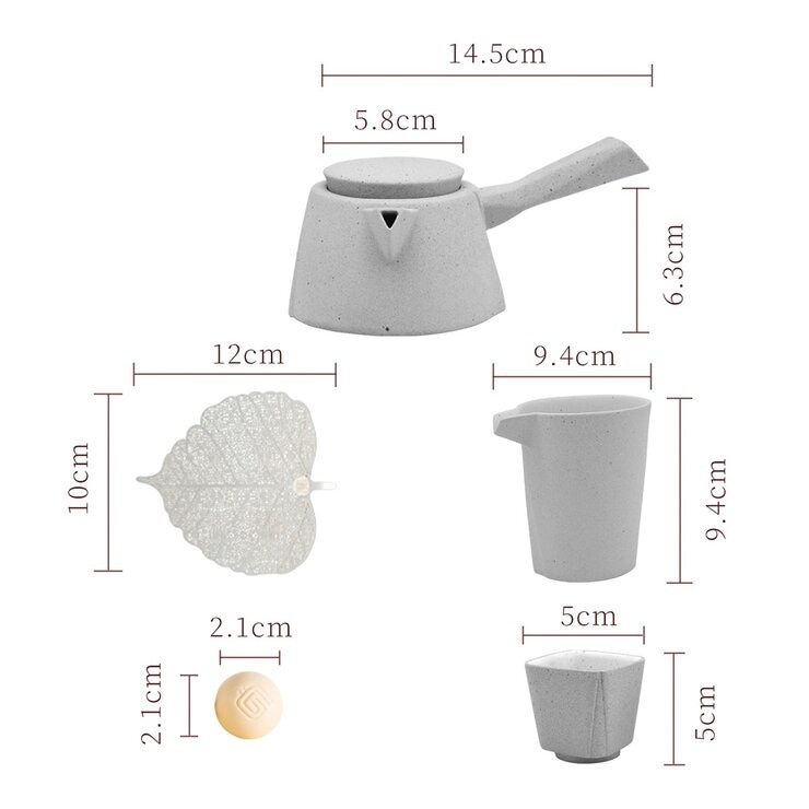 陸寶 飲隱山石茶禮 10件組 清水模灰