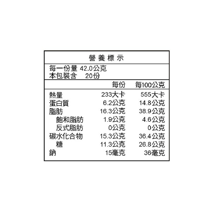 萬歲牌 總匯點心包 42公克 X 20包 X 4盒