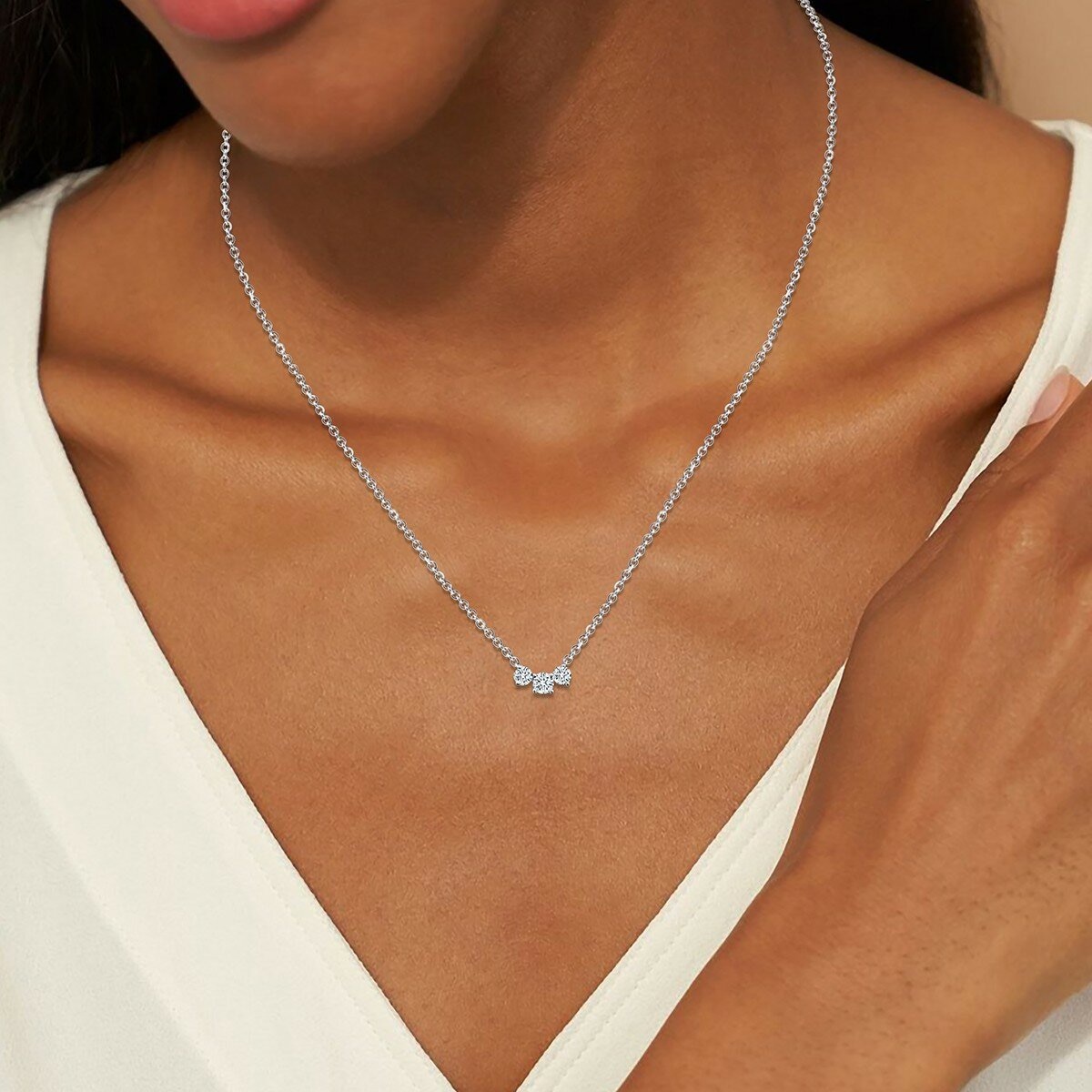 0.15克拉 圓形鑽石手鍊 VS2/I