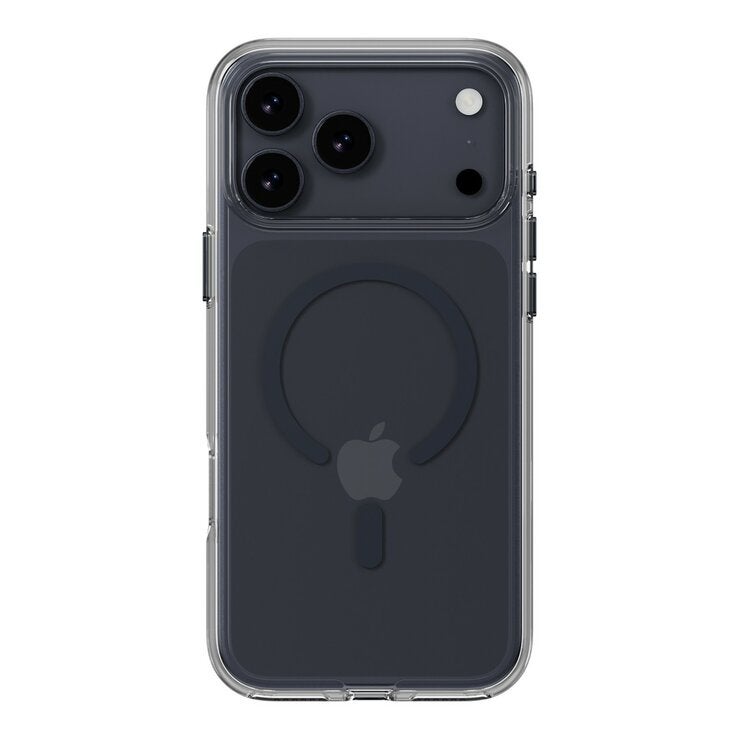MAGEASY Bright M 不發黃軍規磁吸透明殼 iPhone 17 Pro Max(午夜磁圈) + 鏡頭保護貼Lenz(珊瑚) + Vetro 9H 鋼化玻璃保護膜