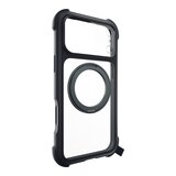 MAGEASY Odyssey Stand M 超軍規防摔磁吸支架手機殼 iPhone 17 Pro Max(皮革午夜) + 鏡頭保護貼Lenz(炫彩) + Vetro 9H 鋼化玻璃保護膜