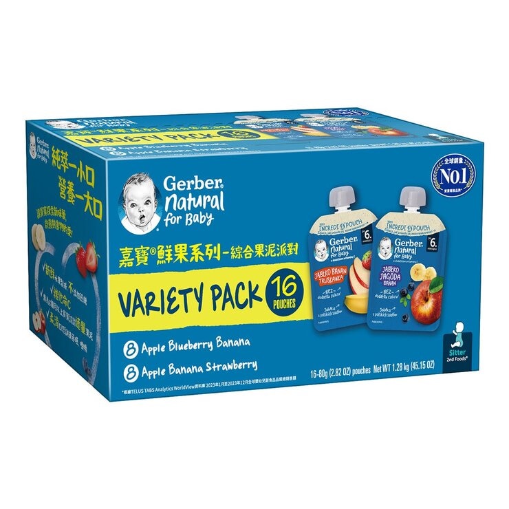 嘉寶綜合果泥派對 80公克 X 16入