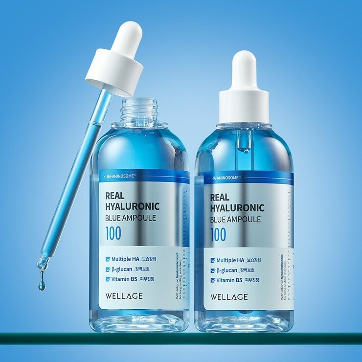 Wellage 玻尿酸藍瓶保濕精華液組