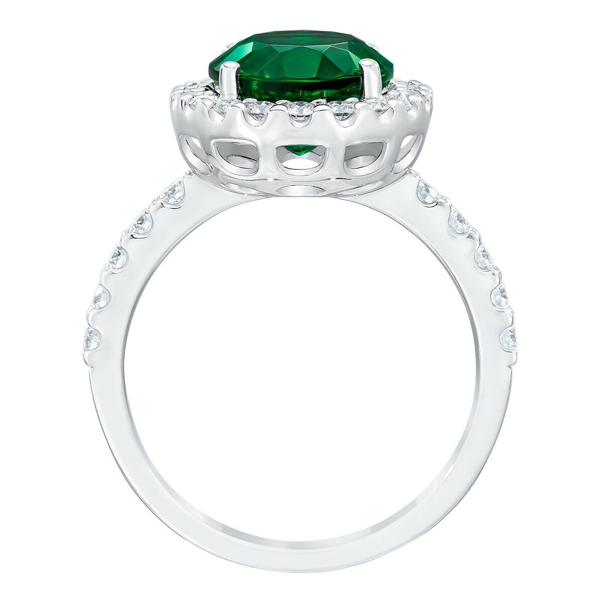 0.65克拉 祖母綠圓形鑽石戒指 VS2/I 0.65克拉 祖母綠圓形鑽石戒指 VS2/I