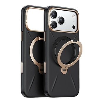 Torras Ostand Spin VegSkin Magnetic 相機按鍵旋轉支架皮革防摔手機殼 iPhone 17系列 + Insta II Master 高清滿版螢幕鋼化玻璃保護貼